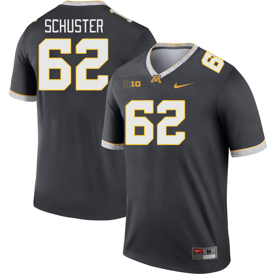 Men #62 Jacob Schuster Minnesota Golden Gophers College Football Jerseys Stitched-Charcoal